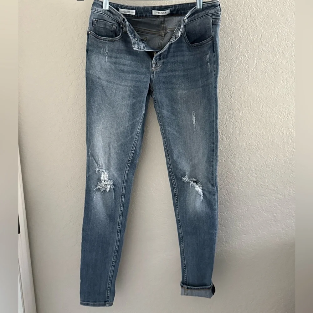 Vigoss Women's Light Blue Distressed Skinny Jeans 29 - Picture 2 of 10